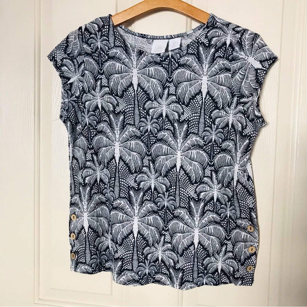 C&C California Linen Top Palm Tree Print Size Small